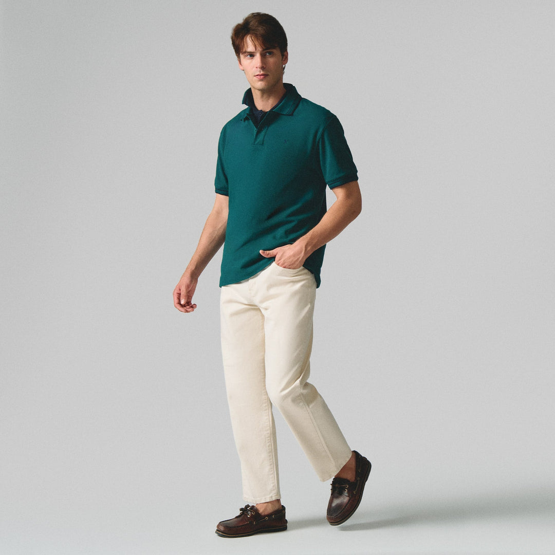Regular Fit Polo With Contrast Collar & Cuff