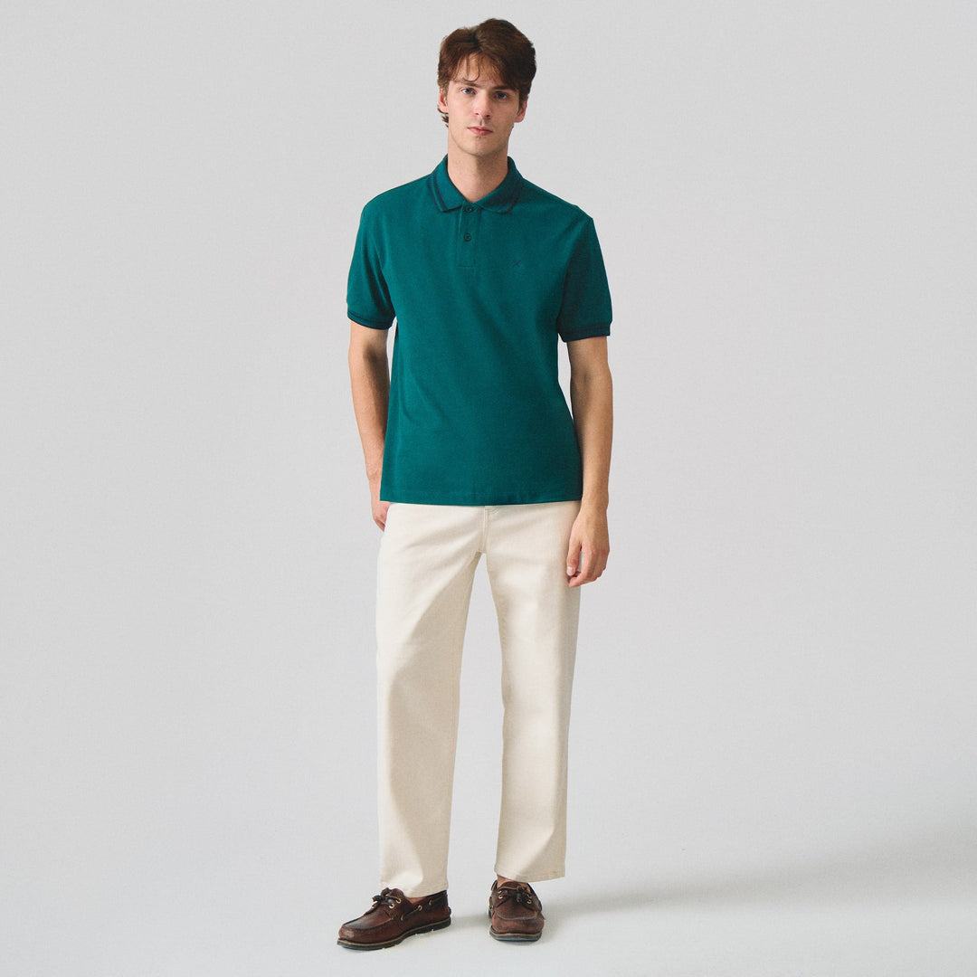 Regular Fit Polo With Contrast Collar & Cuff