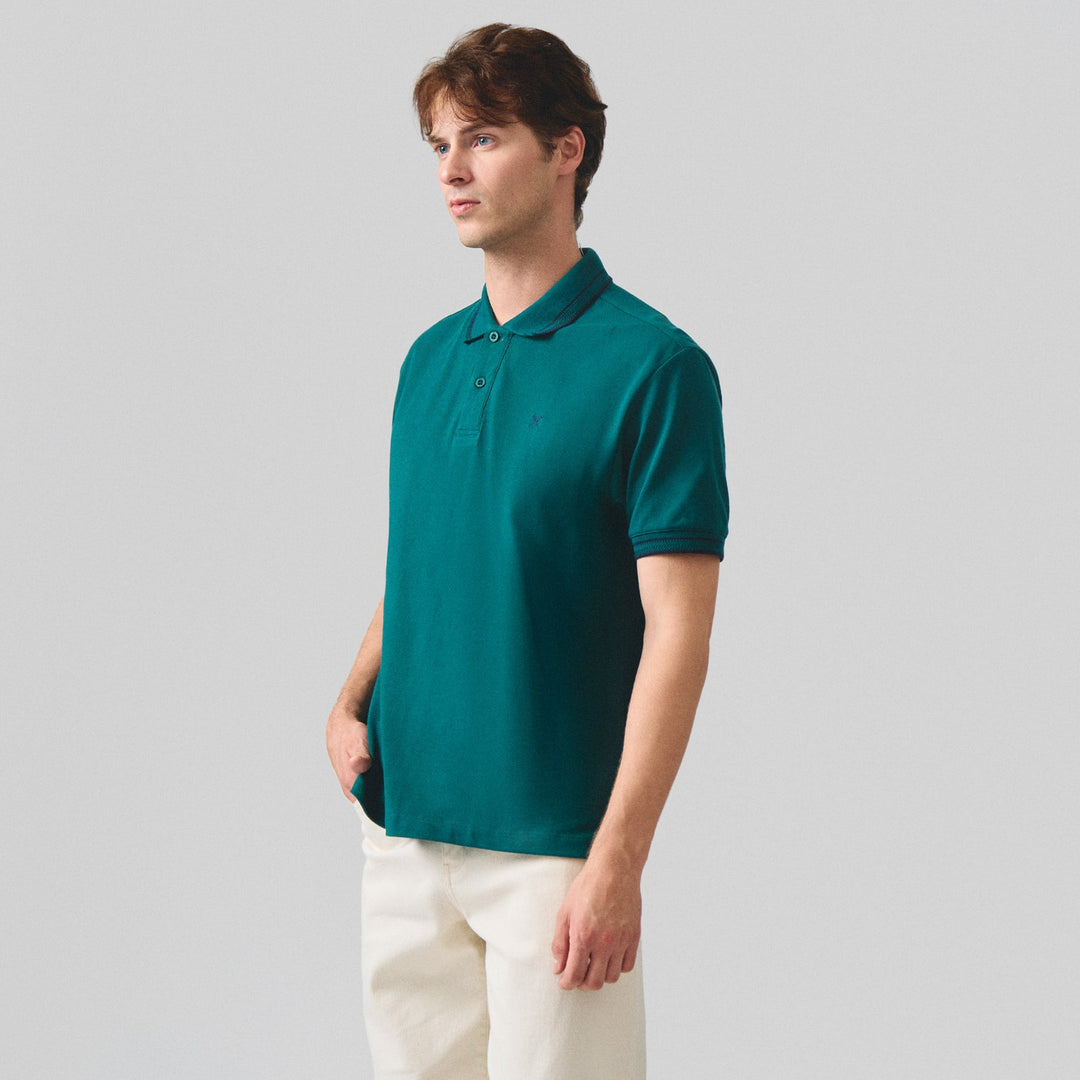 Regular Fit Polo With Contrast Collar & Cuff