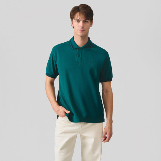 Regular Fit Polo With Contrast Collar & Cuff