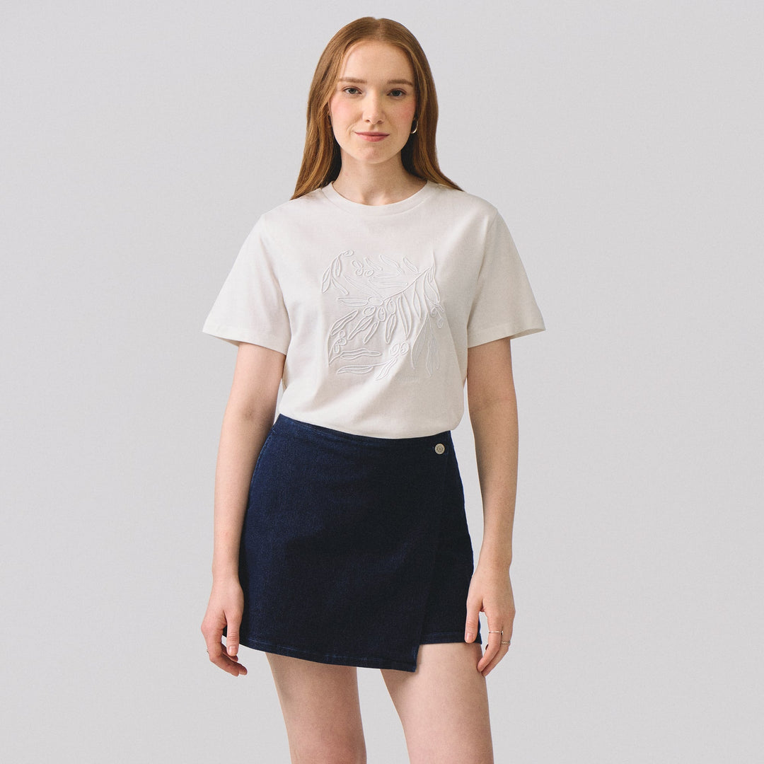 Embossed Embroidery Relaxed T-Shirt