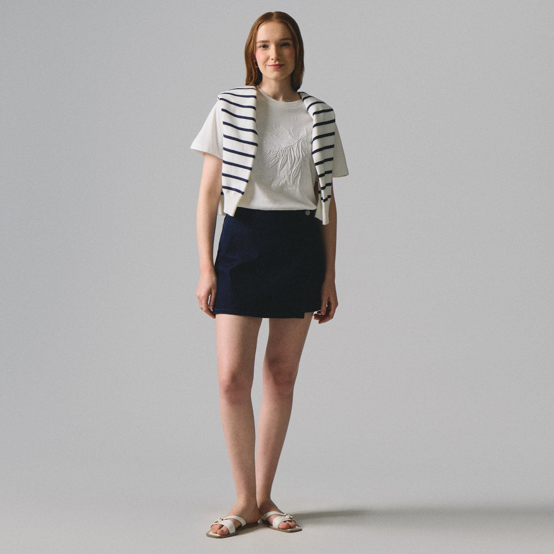 Embossed Embroidery Relaxed T-Shirt