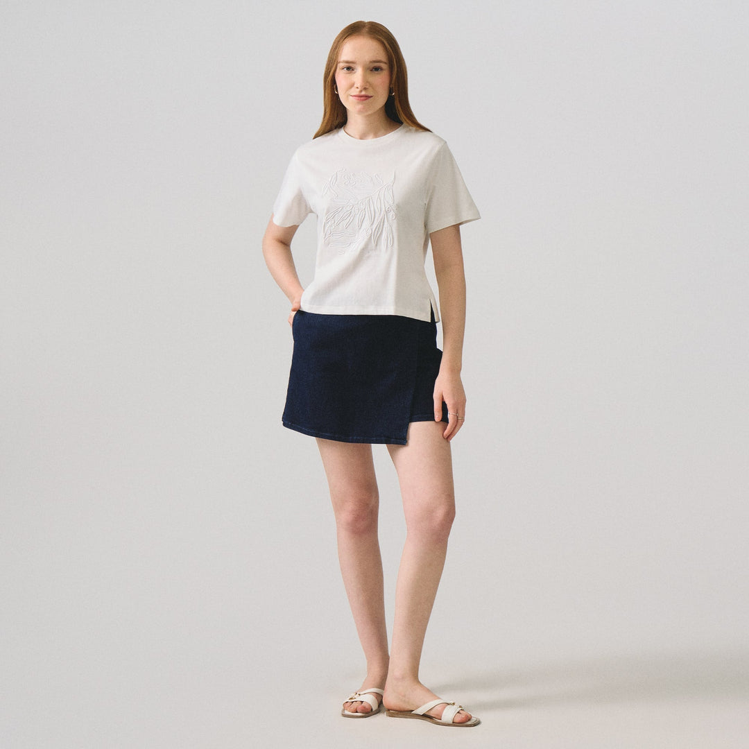 Embossed Embroidery Relaxed T-Shirt