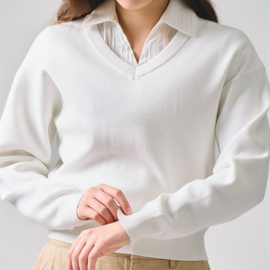 V-Neck Pull Over Sweater