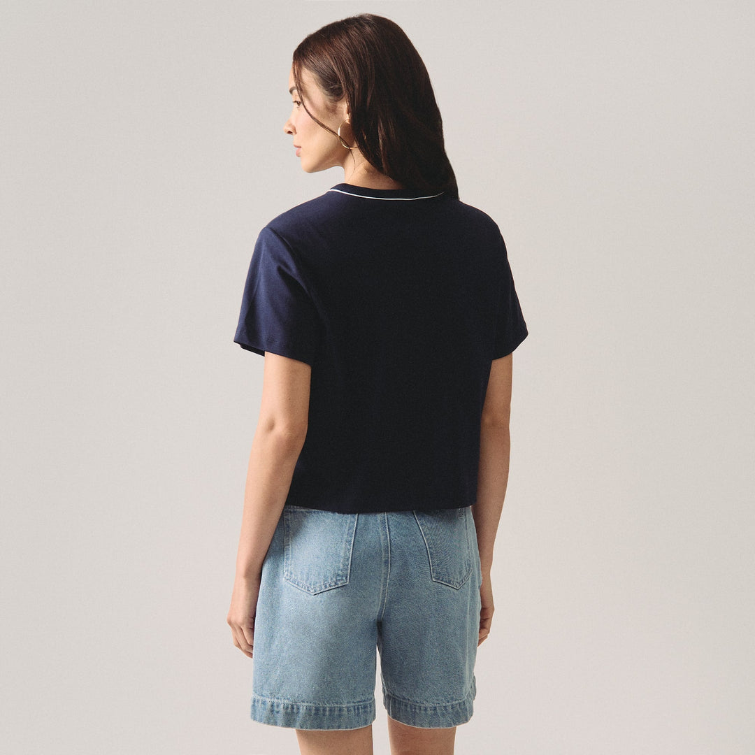 Graphic T-Shirt With Binding Detail