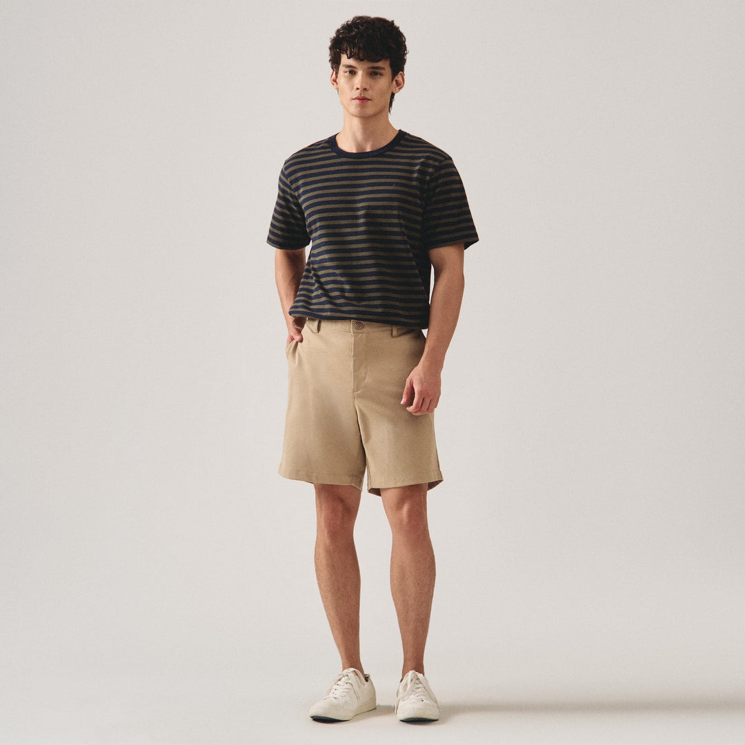 Regular Fit Canvas Chinos With Elastic Back Waistband
