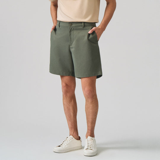 Regular Fit Canvas Chinos With Elastic Back Waistband