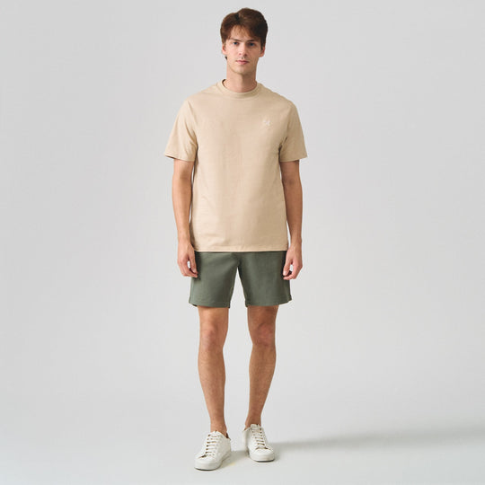 Regular Fit Canvas Chinos With Elastic Back Waistband