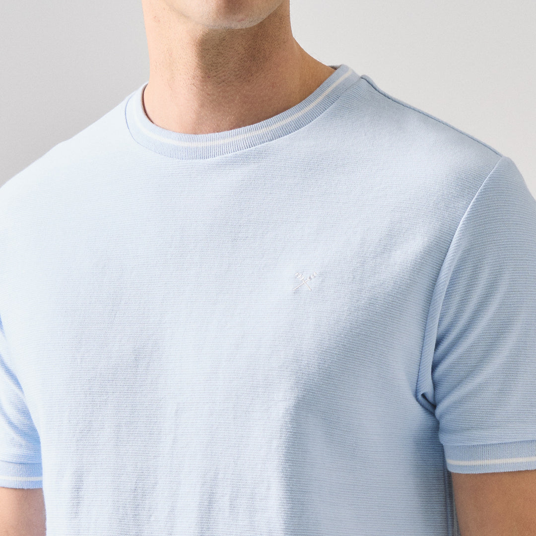 Regular Fit T-Shirt With Tipping Detail In Textured Knit