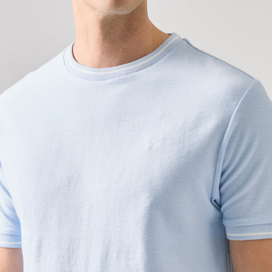 Regular Fit T-Shirt With Tipping Detail In Textured Knit