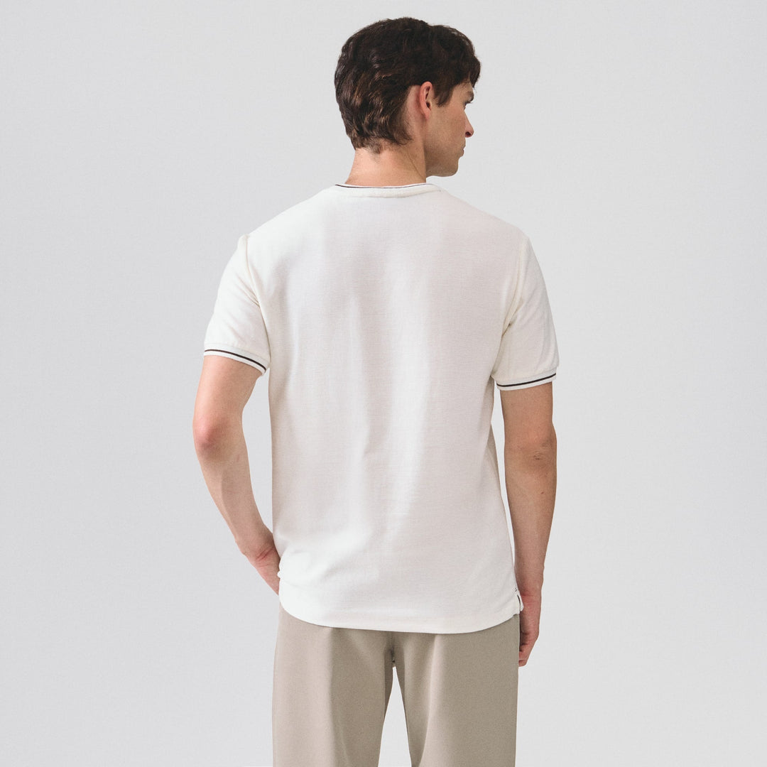 Regular Fit T-Shirt With Tipping Detail In Textured Knit