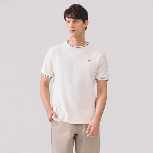 Regular Fit T-Shirt With Tipping Detail In Textured Knit