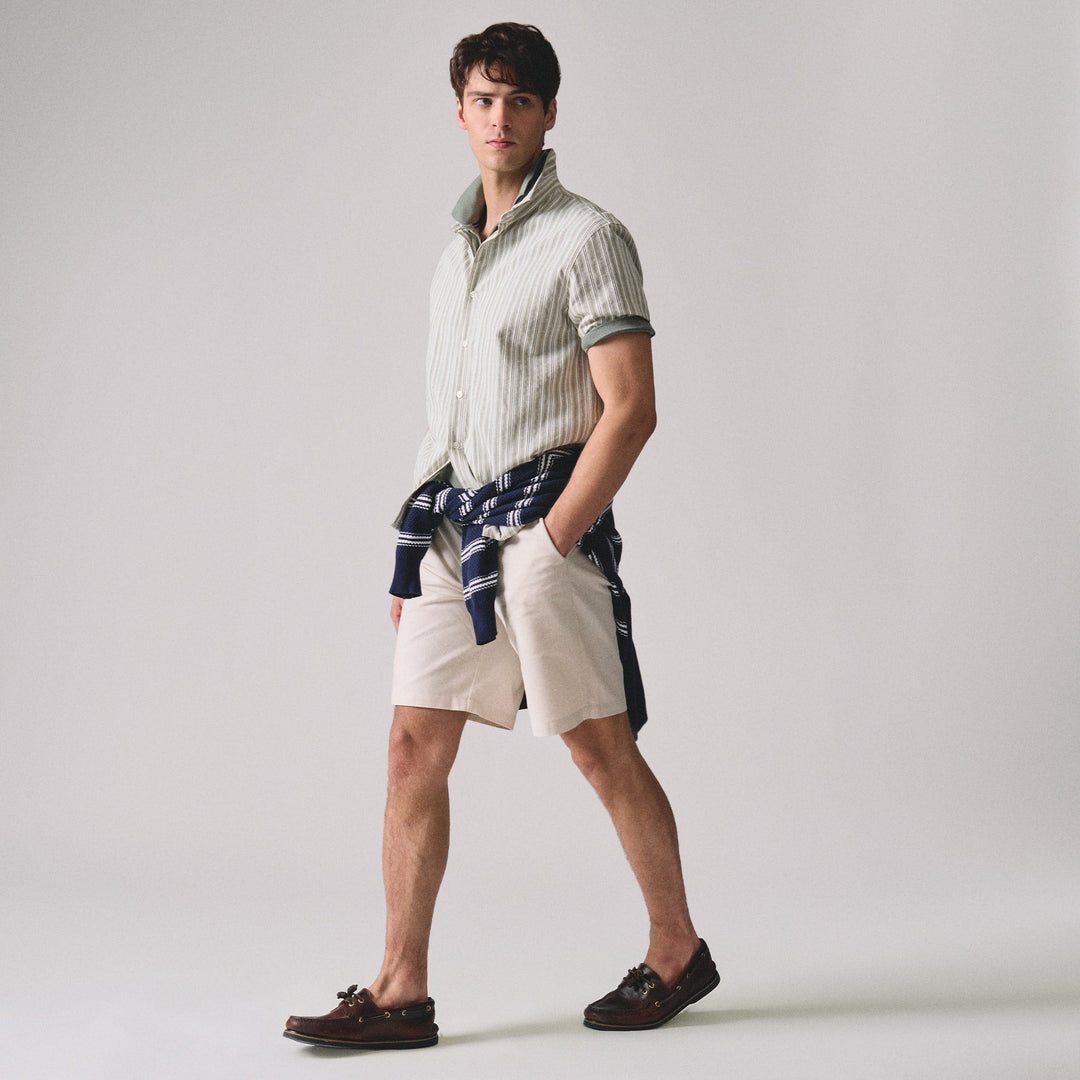 Textured Stripe Short Sleeves Shirt