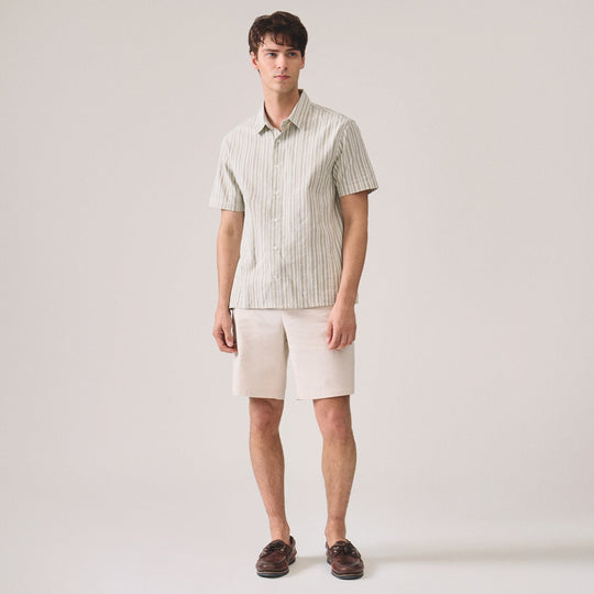 Textured Stripe Short Sleeves Shirt