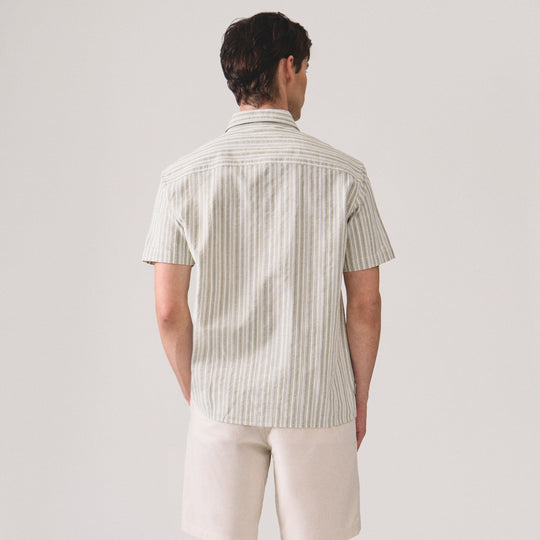 Textured Stripe Short Sleeves Shirt