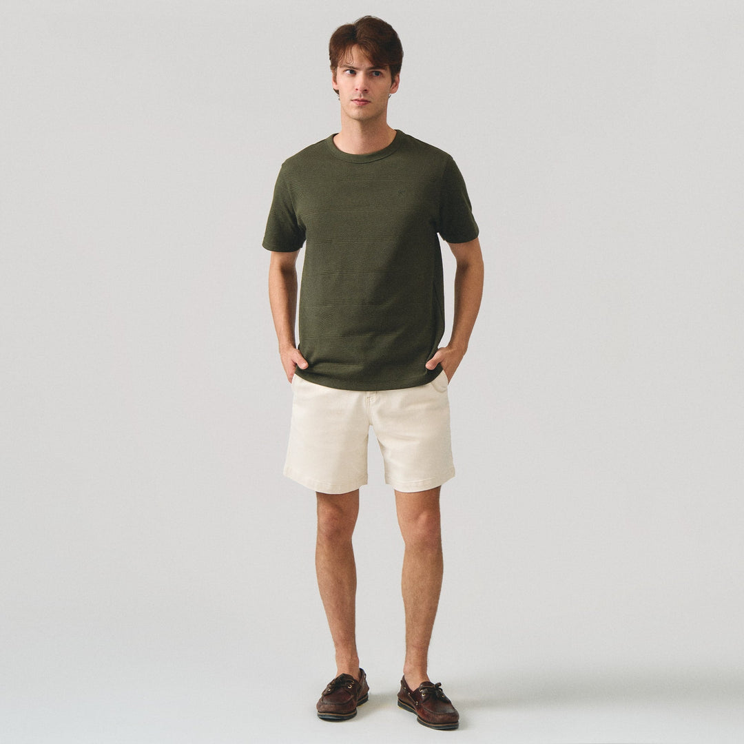 Regular Fit Popcorn Striped T-Shirt