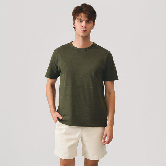 Regular Fit Popcorn Striped T-Shirt