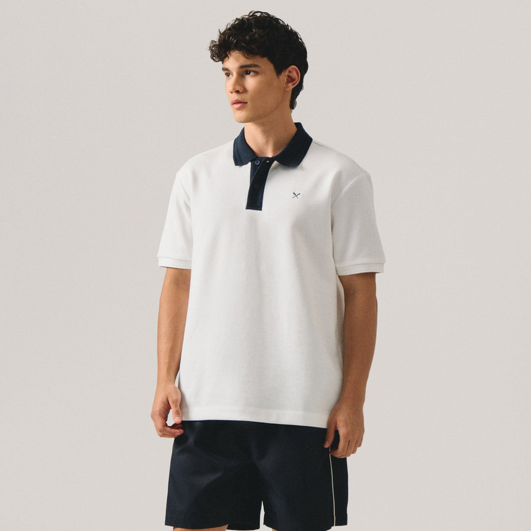 Regular Fit Polo Shirt With Contrast Jacquard Collar