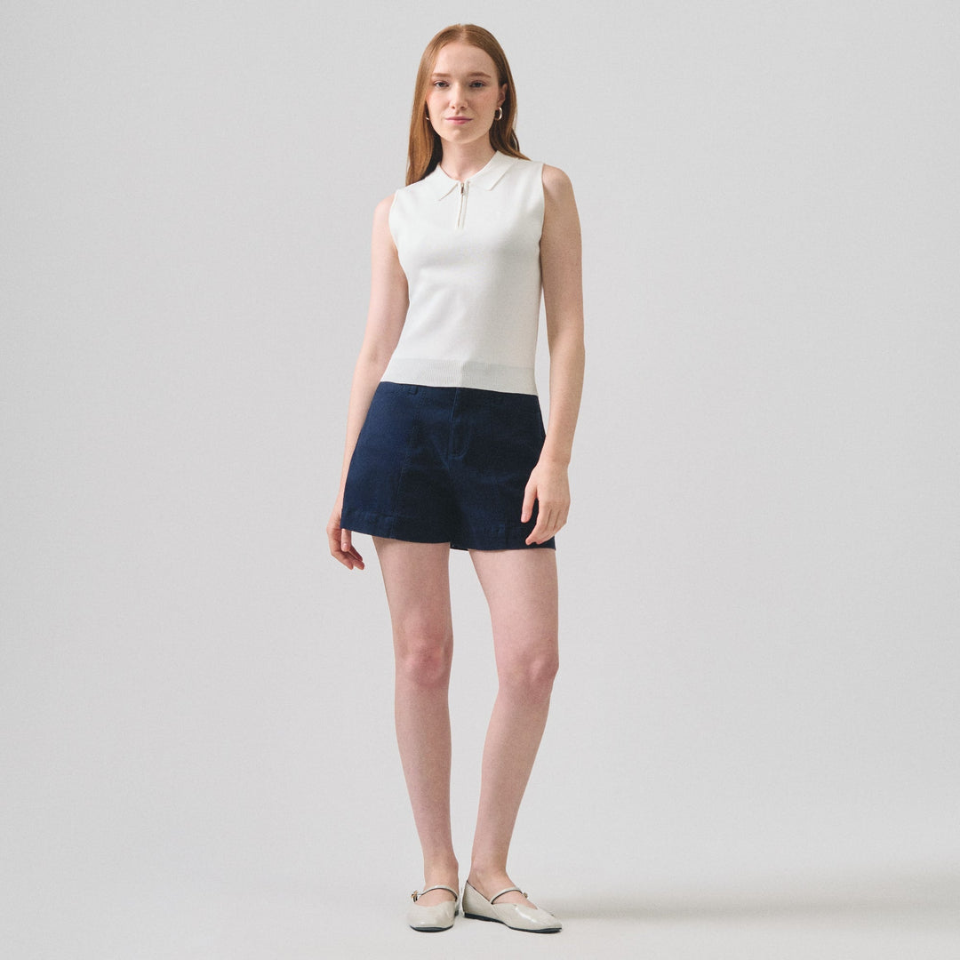 Half Zip Sleeveless Polo