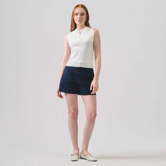Half Zip Sleeveless Polo