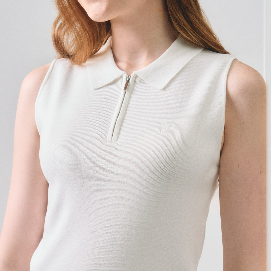 Half Zip Sleeveless Polo