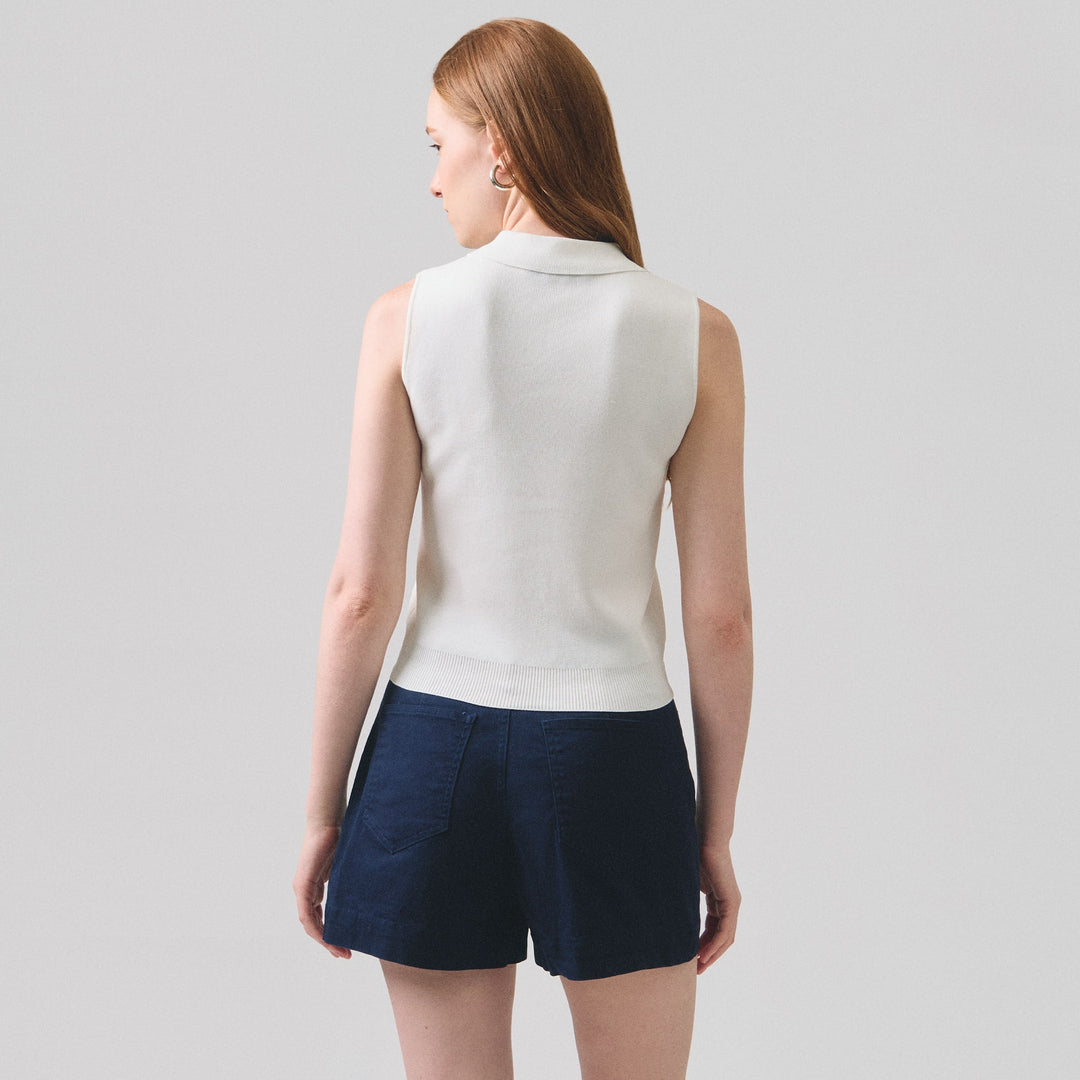 Half Zip Sleeveless Polo