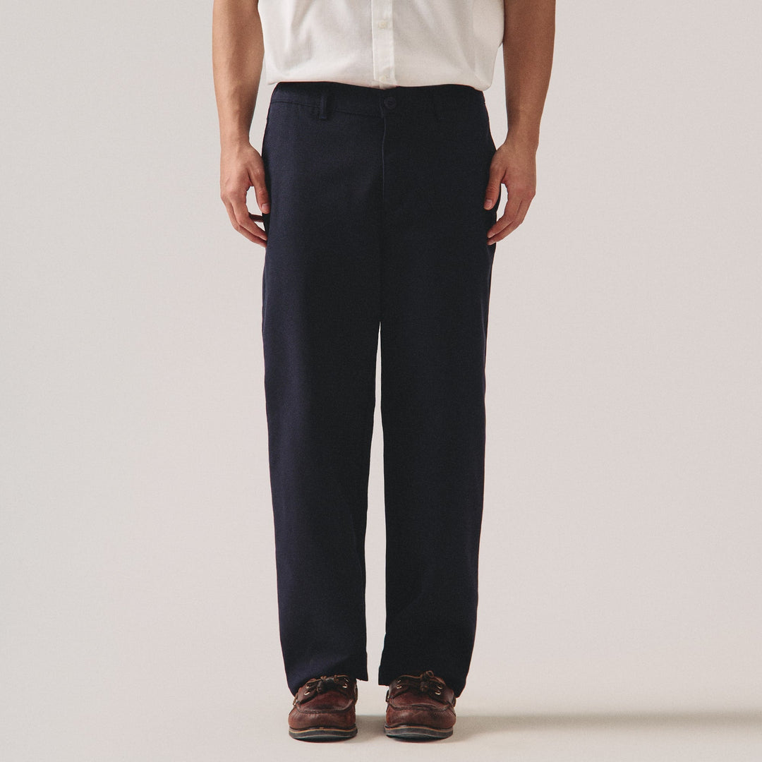 Textured Straight Fit Trousers