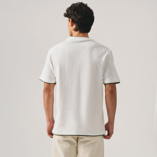 Regular Fit Two-Fer T-Shirt In Waffle Knit