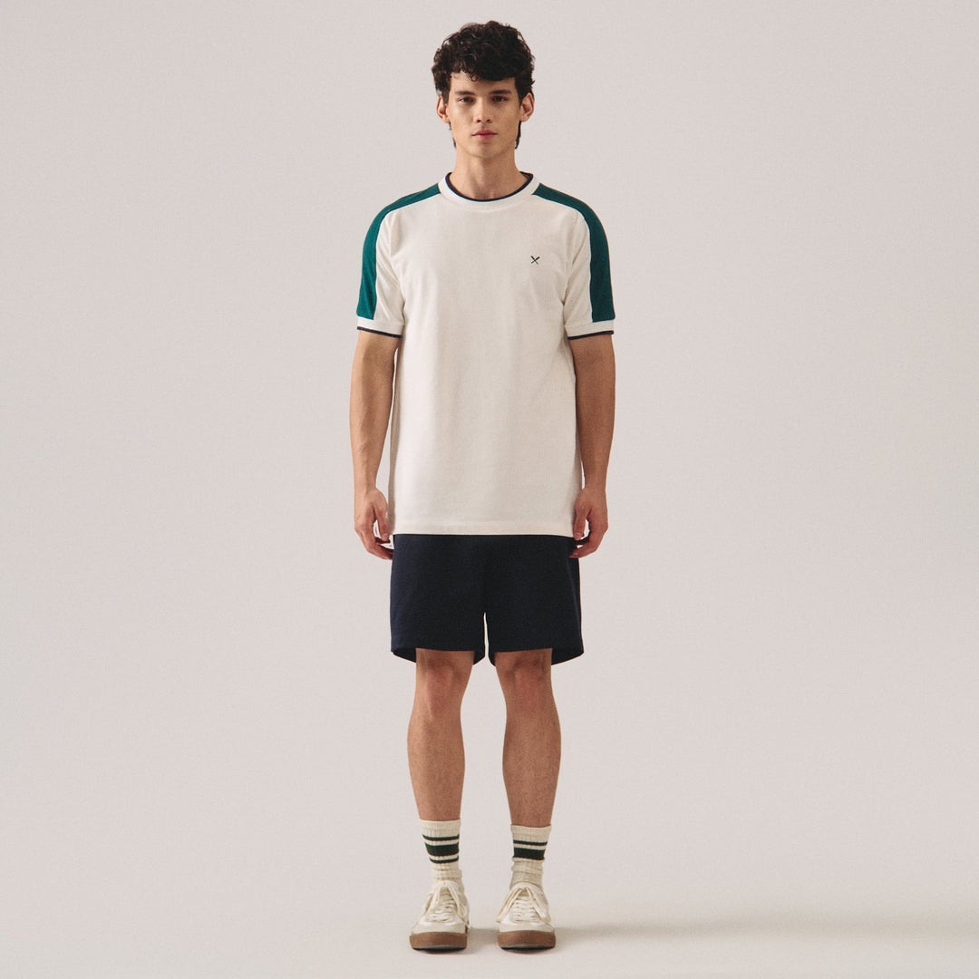 Regular Fit T-Shirt With Contrast Shoulder Panel