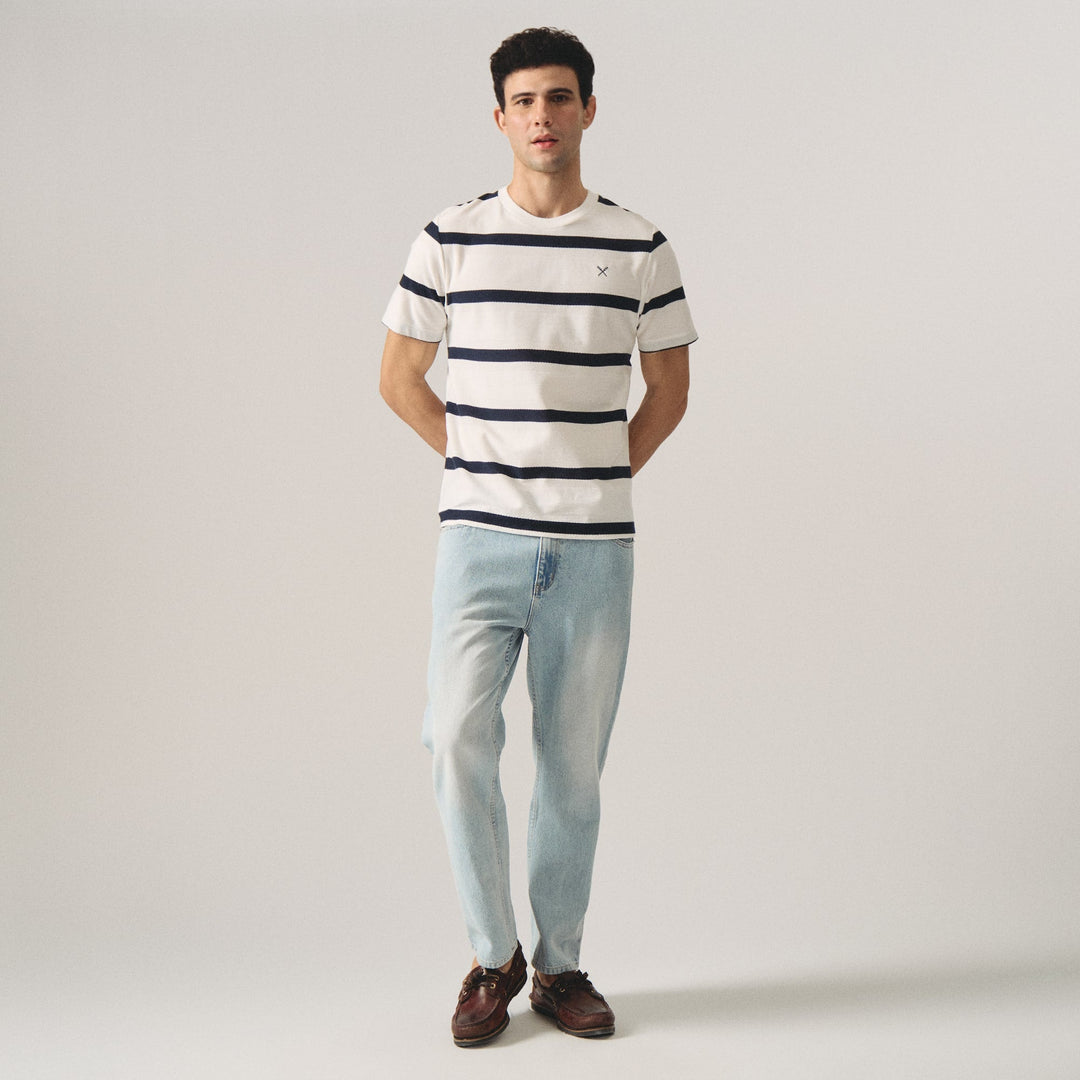 Regular Fit Embossed Stripe T-Shirt