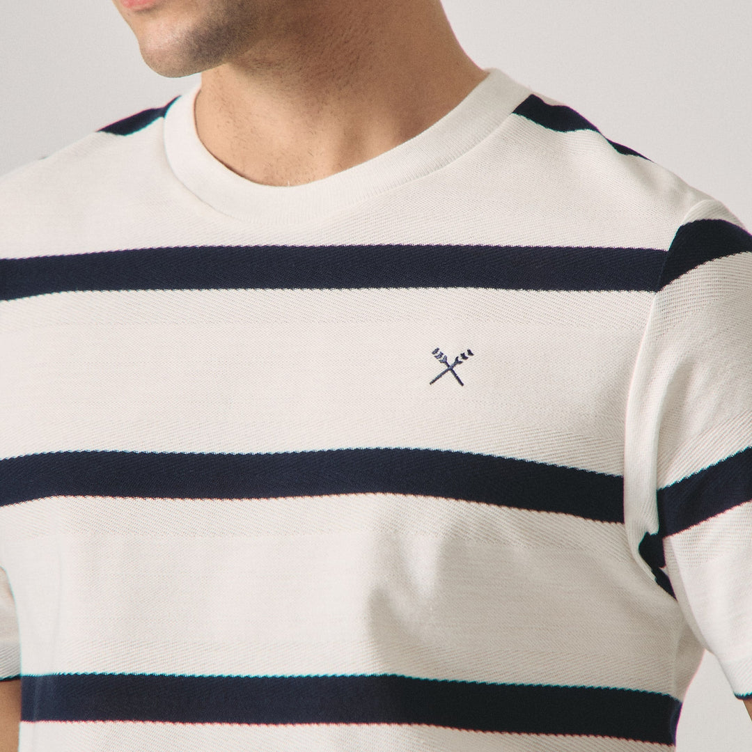 Regular Fit Embossed Stripe T-Shirt