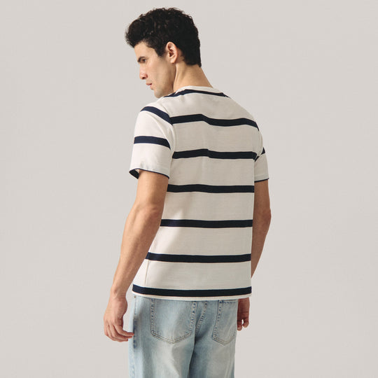 Regular Fit Embossed Stripe T-Shirt