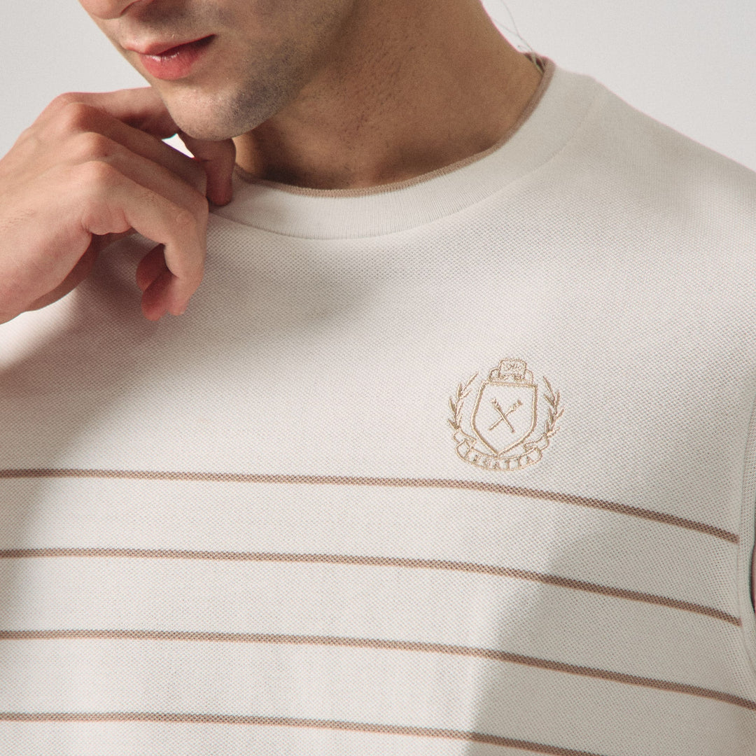 Regular Fit Striped T-Shirt With Regatta Crest Embroidery