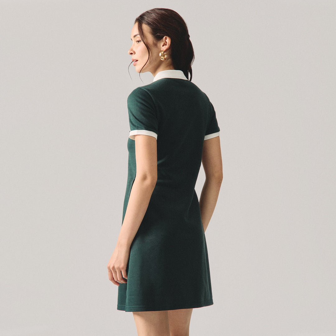 Polo Dress With Piping Detail
