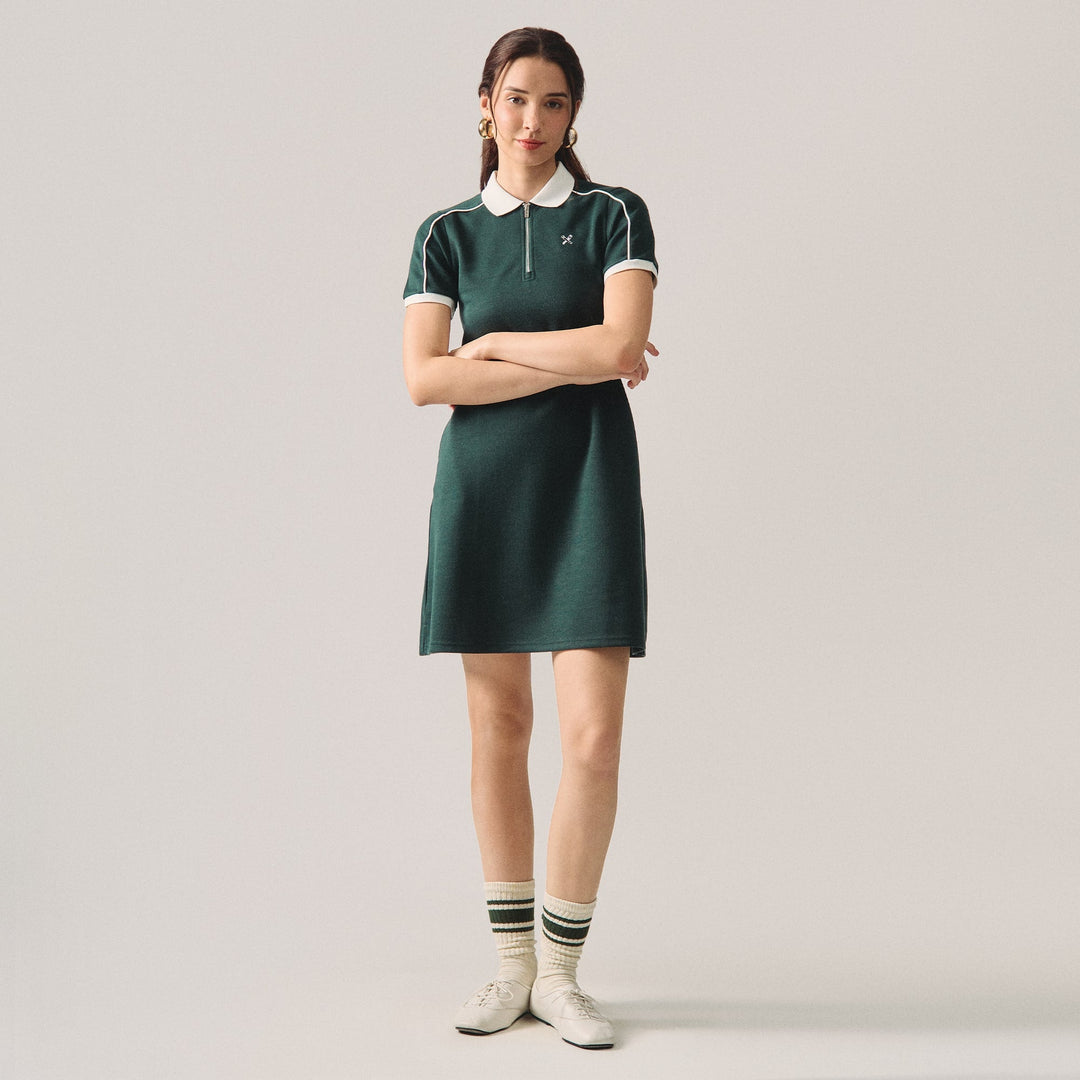 Polo Dress With Piping Detail