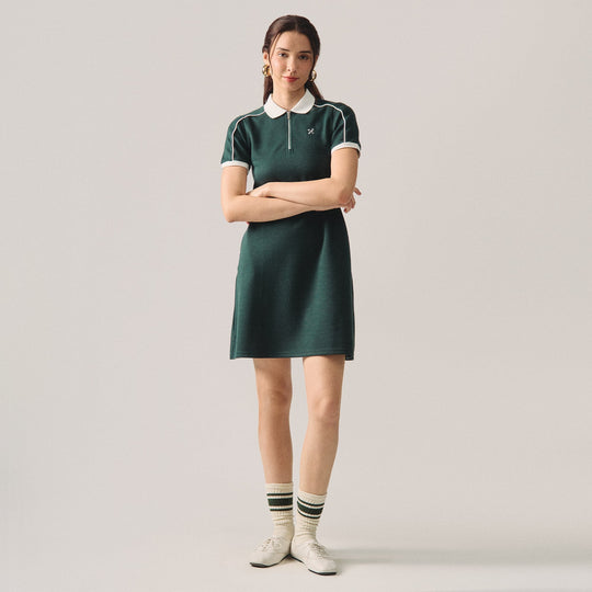 Polo Dress With Piping Detail
