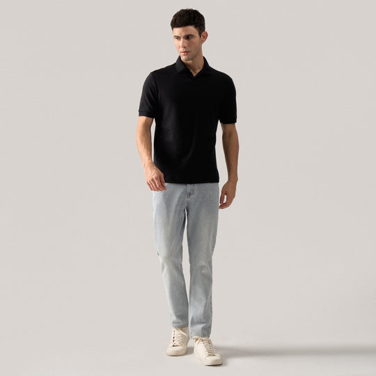 Regular Fit V-Placket Polo Shirt