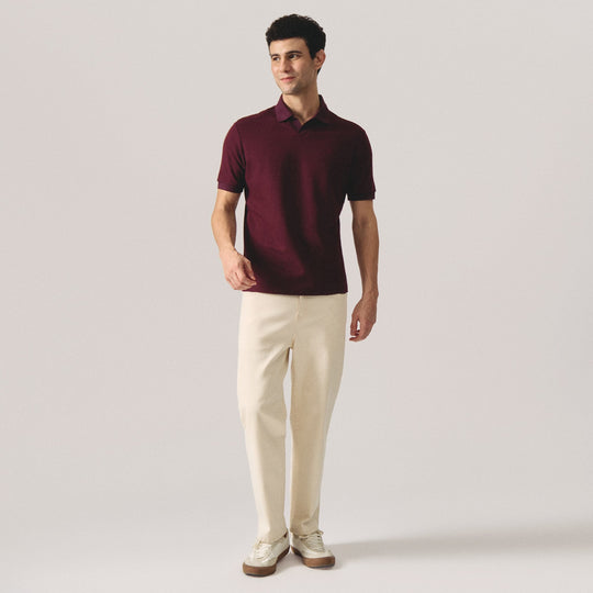 Regular Fit V-Placket Polo Shirt