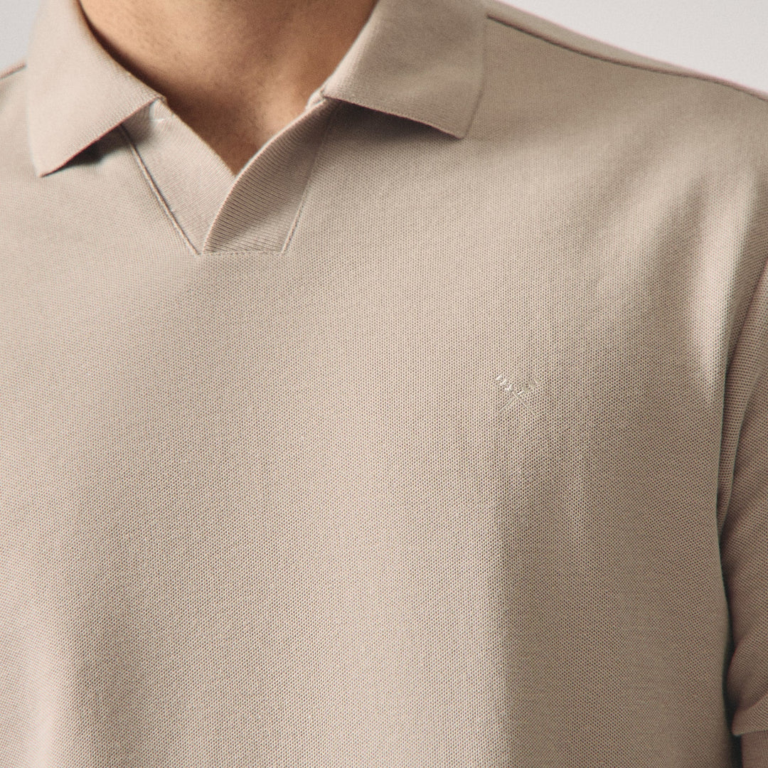 Regular Fit V-Placket Polo Shirt