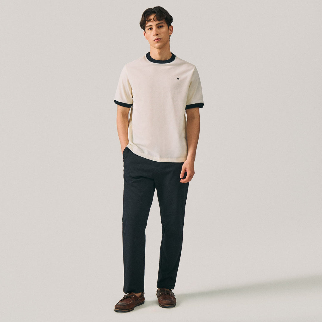 Regular Fit Ringer T-Shirt In Popcorn