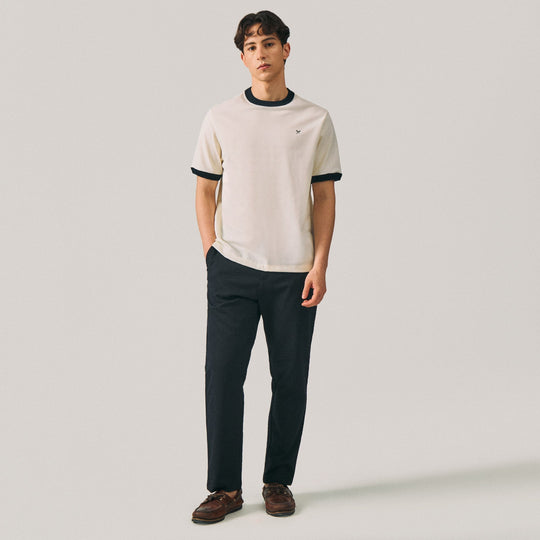 Regular Fit Ringer T-Shirt In Popcorn