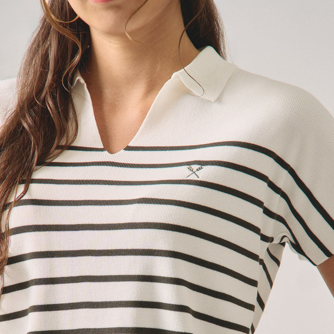 Striped Dolman Polo
