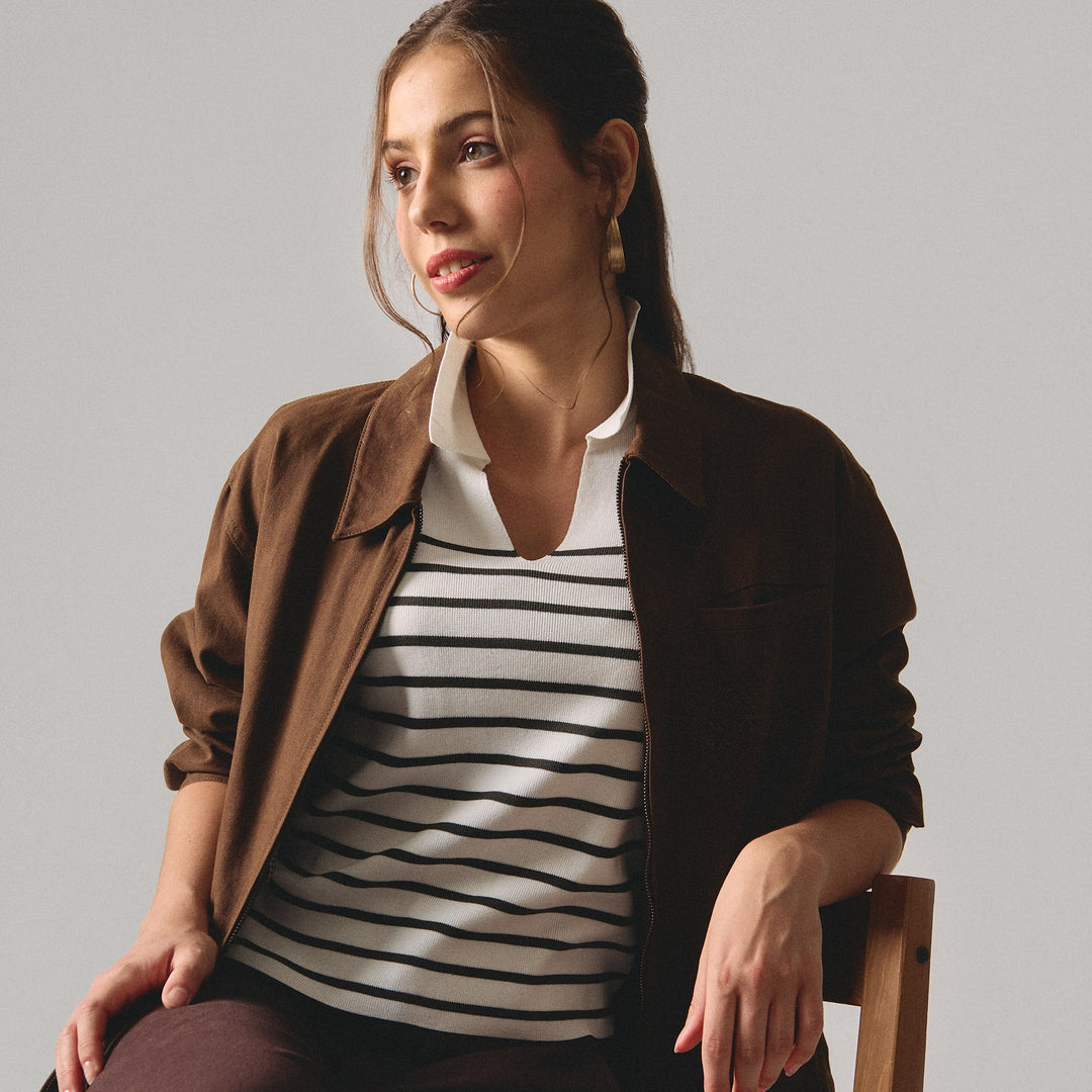 Striped Dolman Polo