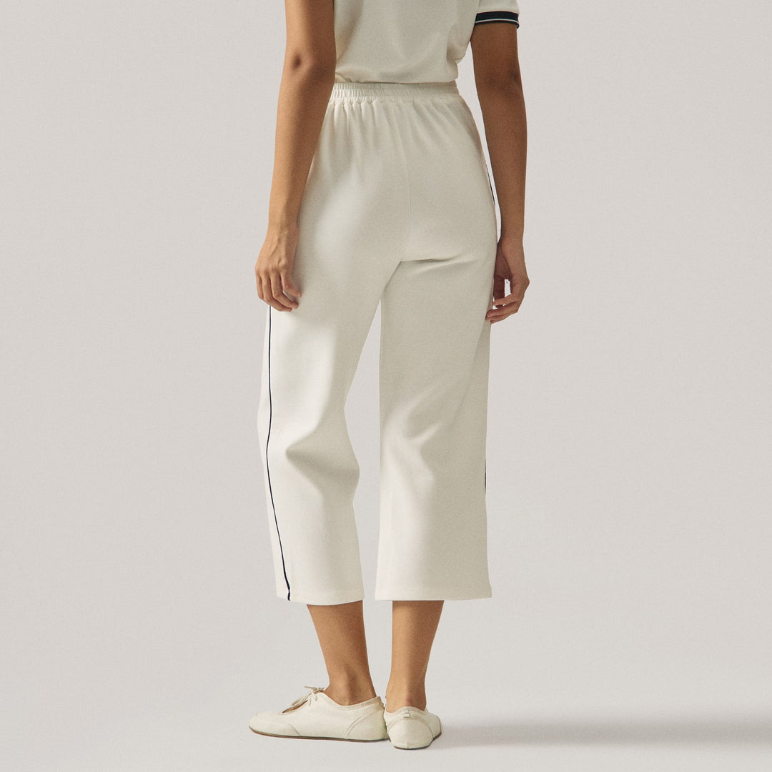 Knit Trousers With Piping Detail