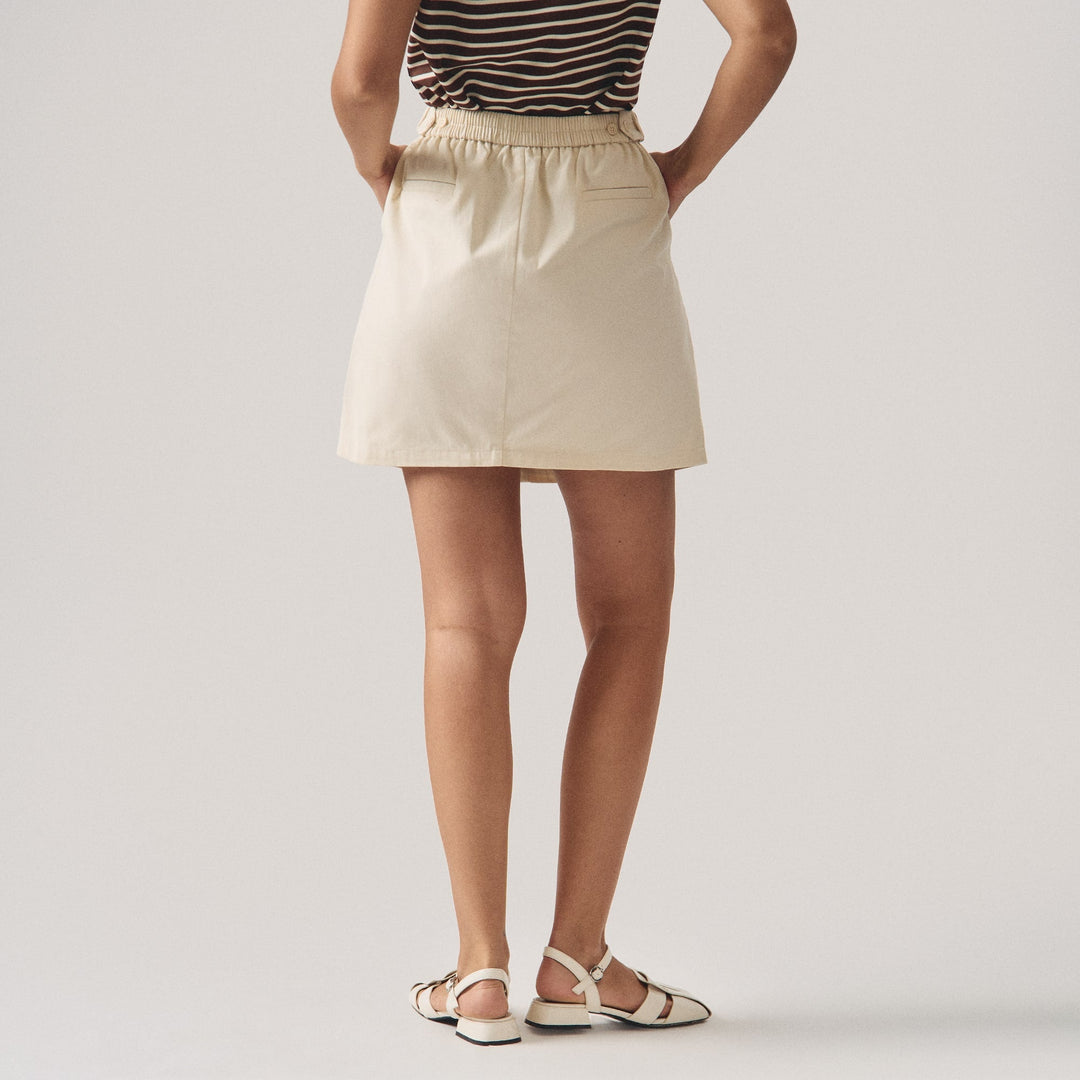 Flared Twill Skirt