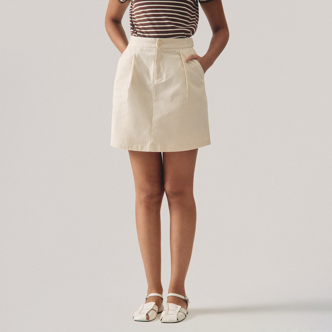 Flared Twill Skirt