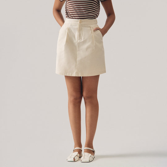 Flared Twill Skirt