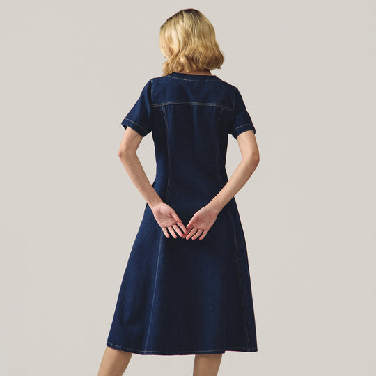 Denim Buttoned Dress