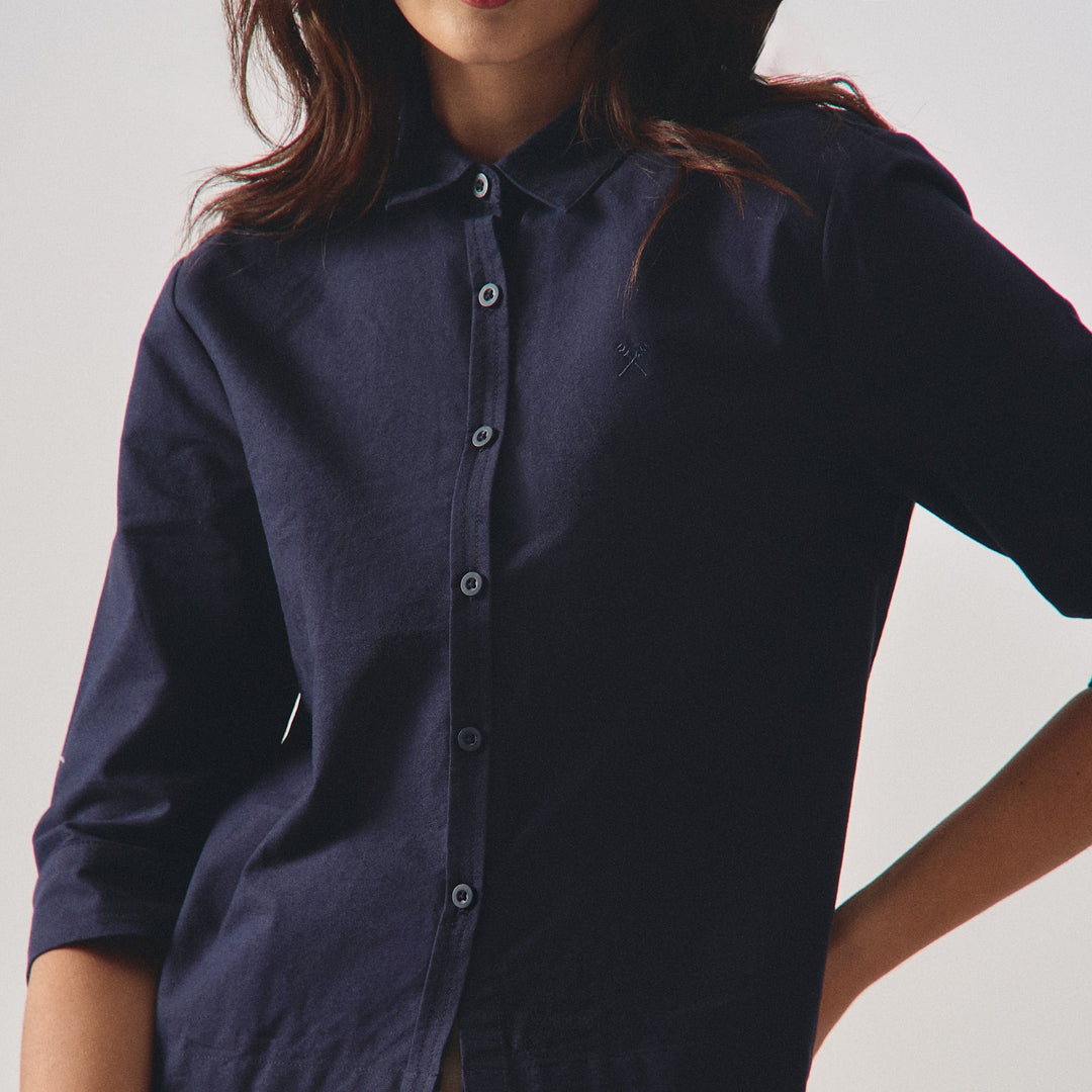 3/4" Sleeves Button-Down Shirt