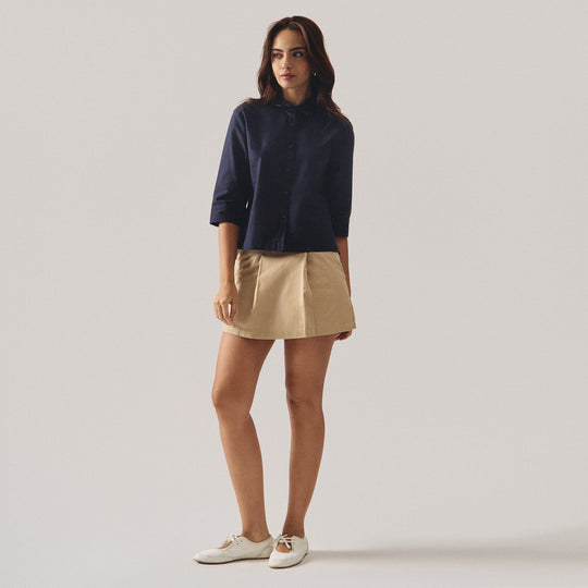 3/4" Sleeves Button-Down Shirt